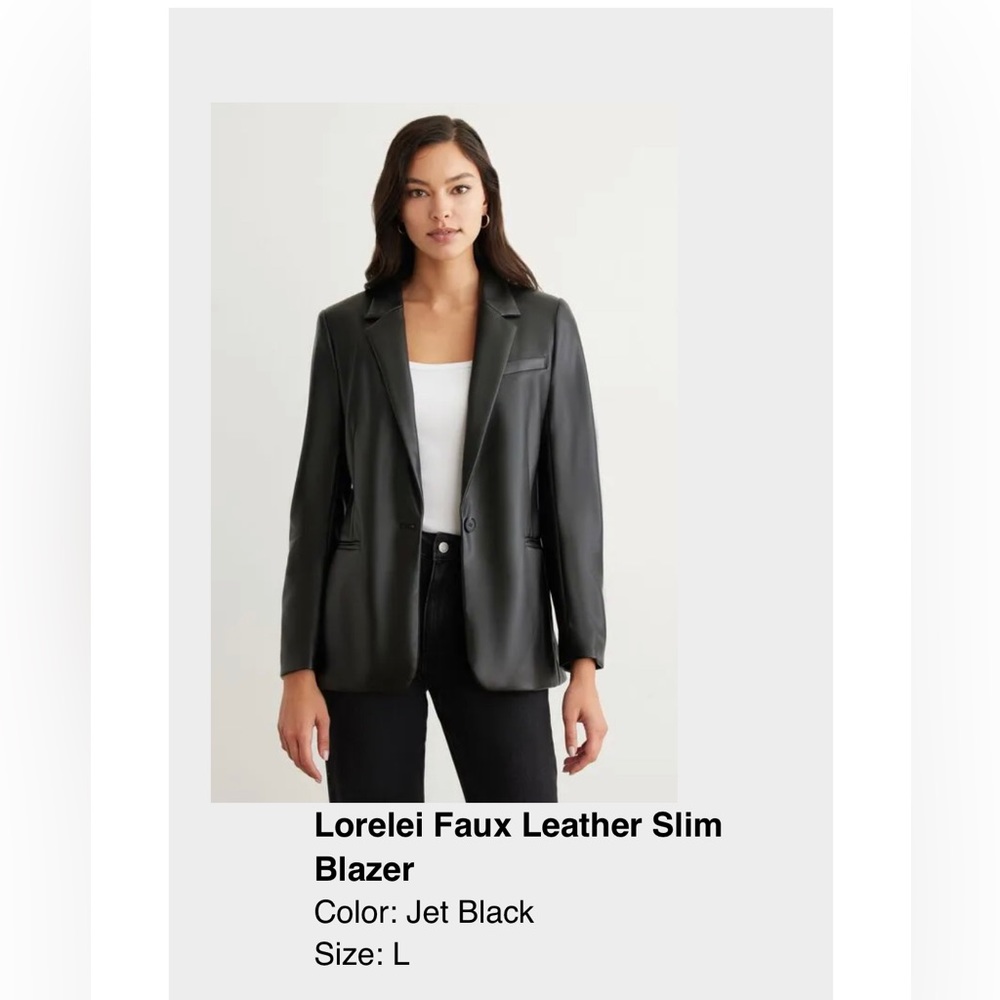 Dynamite faux leather slim blazer